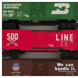 Electric Lionel Train Cars including Model 6-9755 Union Pacific Box Car