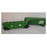 Electric Lionel Train Car Grouping including Model 6-9608 Rolling Stock Burlington Northern Hi-Cube Car