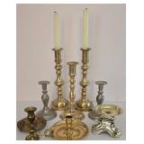 Diverse Brass & Silver Toned Candleholder Selection
