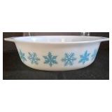 Vintage Pyrex Snowflake Covered Casserole, Pyrex Mixing Bowl, 2-Quart Pampered Chef Batter Bowl and More