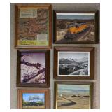Wood Framed Train Print Collection + Great Northern Railway Map