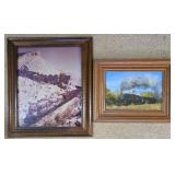 Wood Framed Train Print Collection + Great Northern Railway Map