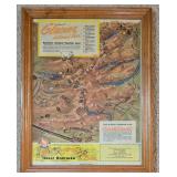 Wood Framed Train Print Collection + Great Northern Railway Map