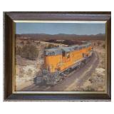 Wood Framed Train Print Collection + Great Northern Railway Map