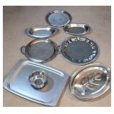 Large Selection of Stainless & Silver Plate Platters