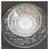 Patterned Crystal Plate & Bowl Set