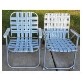 Six Webbed Folding Lawn Chairs + Extra Webbing Packages