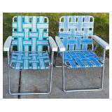 Six Webbed Folding Lawn Chairs + Extra Webbing Packages