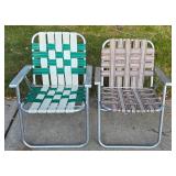 Six Webbed Folding Lawn Chairs + Extra Webbing Packages