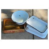 Vintage Enamel Ware Plus 7-Up Crate