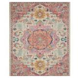 Nourison Passion Ivory Pink 6 ft. x 9 ft. Bordered Transitional Area Rug    Customer Returns See Pictures