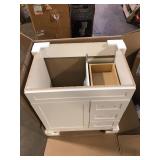 Home Decorators Collection Thornbriar 30 in. W x 22 in. D x 34 in. H Right Side Drawers Vanity Cabinet without Top in Polar White  Customer Returns See Pictures