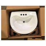 Glacier Bay Shelburne 8.2 in. Pedestal Sink Basin in White Vitreous China  Customer Returns See Pictures