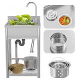 Optmspic Stainless Steel Single Bowl Kitchen Sink