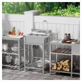 Optmspic Stainless Steel Single Bowl Kitchen Sink