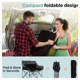 SereneLife 2 Person Camping Loveseat Chair