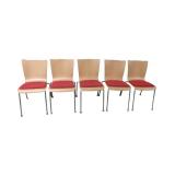 5 Kruger Red Chairs Stackable