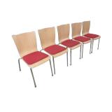 5 Kruger Red Chairs Stackable