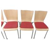 5 Kruger Red Chairs Stackable