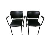 2 SitOnIt Black Stacking Chairs