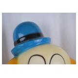 Vintage Large Clown Bank Figure, 23 Inch Tall Painted Coin Bank