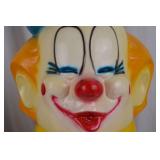 Vintage Large Clown Bank Figure, 23 Inch Tall Painted Coin Bank