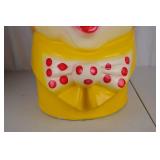 Vintage Large Clown Bank Figure, 23 Inch Tall Painted Coin Bank