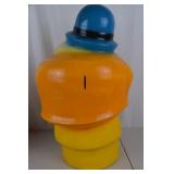 Vintage Large Clown Bank Figure, 23 Inch Tall Painted Coin Bank