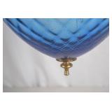 Vintage Blue Glass Swag Pendant Light, 12-Inch Globe