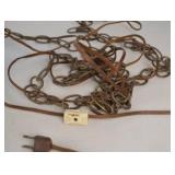 Vintage Blue Glass Swag Pendant Light, 12-Inch Globe