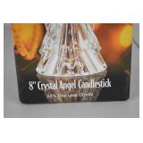 St George Crystal 8-Inch Angel Candlestick - Holiday Elegance