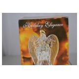 St George Crystal 8-Inch Angel Candlestick - Holiday Elegance