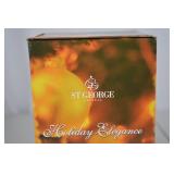 St George Crystal 8-Inch Angel Candlestick - Holiday Elegance