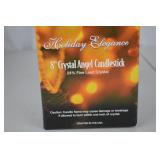 St George Crystal 8-Inch Angel Candlestick - Holiday Elegance