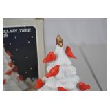 Musical Porcelain Christmas Tree with Red Birds and Box