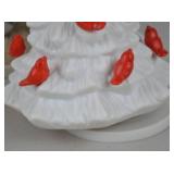 Musical Porcelain Christmas Tree with Red Birds and Box