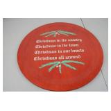 Round Wooden Christmas Wall Plaque 15in Holiday Decor