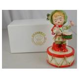 Lefton Little Drummer Boy Christmas Music Box Figurine Japan