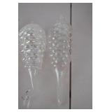 8 Glass Pine Cone Christmas Ornaments, Iridescent Finish