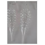 8 Glass Pine Cone Christmas Ornaments, Iridescent Finish