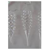 8 Glass Pine Cone Christmas Ornaments, Iridescent Finish