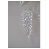 8 Glass Pine Cone Christmas Ornaments, Iridescent Finish