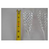 8 Glass Pine Cone Christmas Ornaments, Iridescent Finish