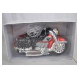 Mercury Glass Motorcycle Ornament Handpainted in Box