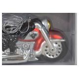 Mercury Glass Motorcycle Ornament Handpainted in Box