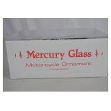 Mercury Glass Motorcycle Ornament Handpainted in Box