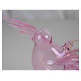 Lot of 9 Handblown Pink Glass Bird Ornaments