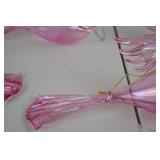 Lot of 9 Handblown Pink Glass Bird Ornaments