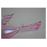 Lot of 9 Handblown Pink Glass Bird Ornaments
