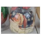 Holiday Christmas Decor Lot: Hallmark Ornament, Coca-Cola Ball, Snowman, Strawberry & Hat